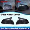 Door Mirror Cover For Tesla Model 3 Model Y Exterior Scratch Protective Car Decoration Stickers Upgrade ABS Plastic Styling