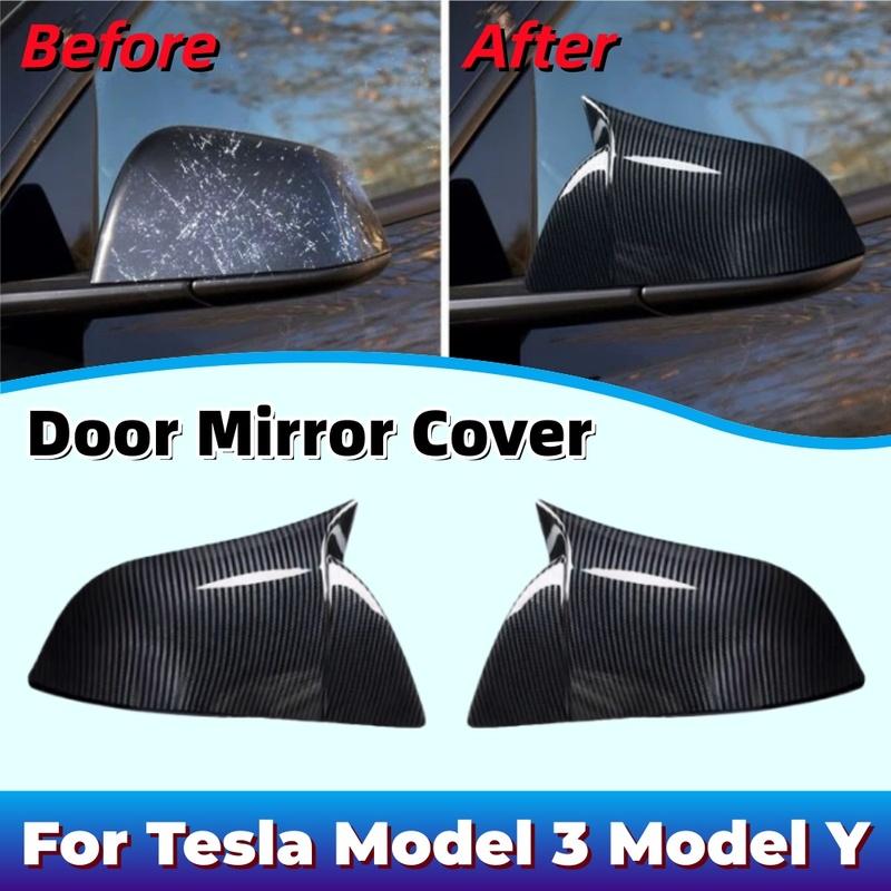 Door Mirror Cover For Tesla Model 3 Model Y Exterior Scratch Protective Car Decoration Stickers Upgrade ABS Plastic Styling
