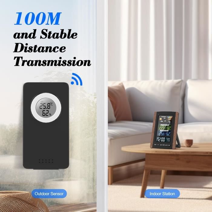 Station météo - grand écran lcd - sans fil - thermomètre hygromètre