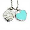 Great TIFFANY&Co. Necklace Mini Double Heart Tag Pendant Silver AG925 Women Used