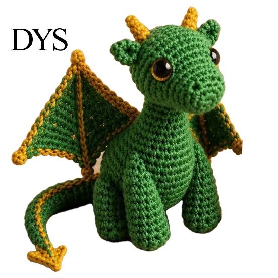 Crochet Dragon Doll with Card, Emotional Support Handmade Decor, Mini Decor Knitting Ornament, Inspirational Gifts for Family Friends Toy
