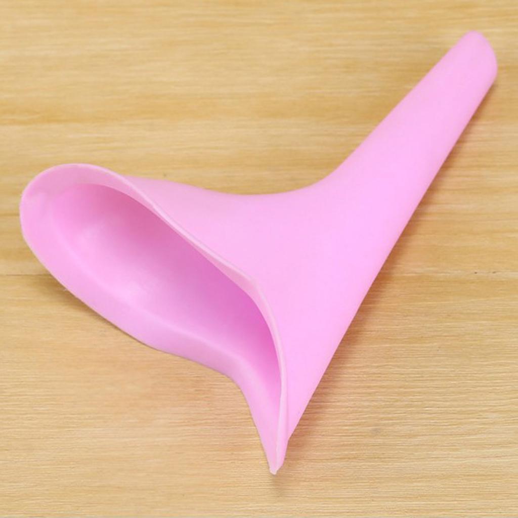 Women Portable Urinal Field Standing Emergency Urinal TPR Female Urination Device Pink