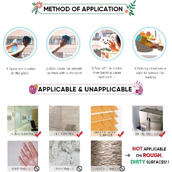 8 Sheets Easter Window Clings, Easter Window Stickers Decorations Spring Window Clings Decal