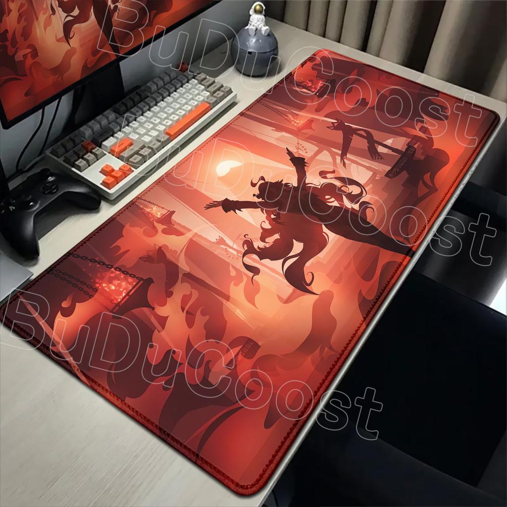Pretty Genshin Impact Mousepad Anime Yae Miko Nahida Ganyu Mouse Pad Laptop Gamer Accessories Big Desk Mat Computer Keyboard Rug