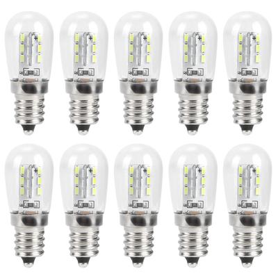 10 Stück E12 LED-Kühlschrank-Glühbirne, 1,5 W, AC 230 V, Ersatz für Haushalts-Nähmaschinenlampe (Weiß