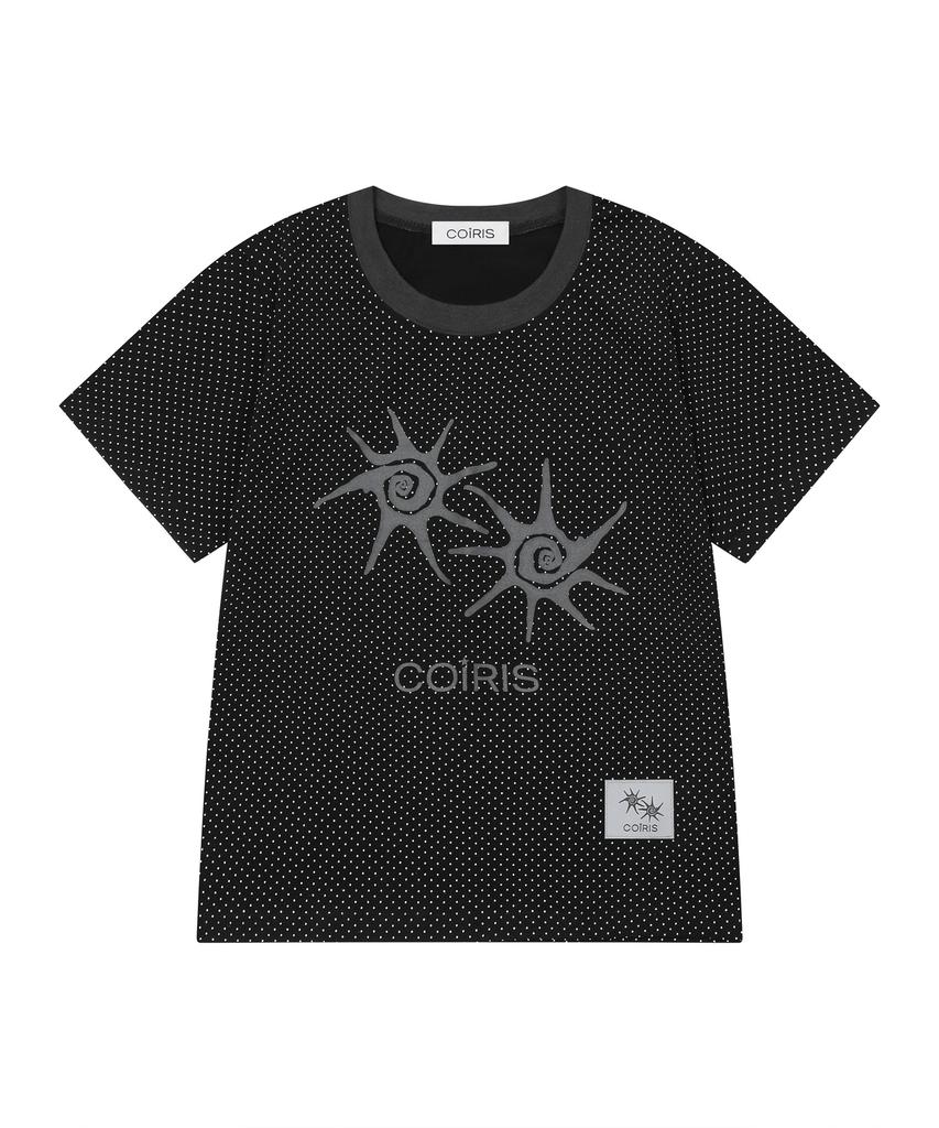 Koiliseu Soluna Dot Color Block Short Sleeve T-Shirt (5 Colors)