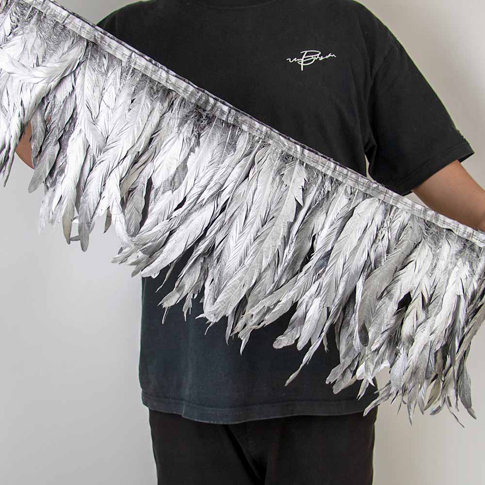 1 Meter Natürliches Rotes Hahnenhechel Federbesatz Fransen 10-12 Zoll Hochzeit Karneval Party Dekoration DIY Kleidung Nähen Handwerk