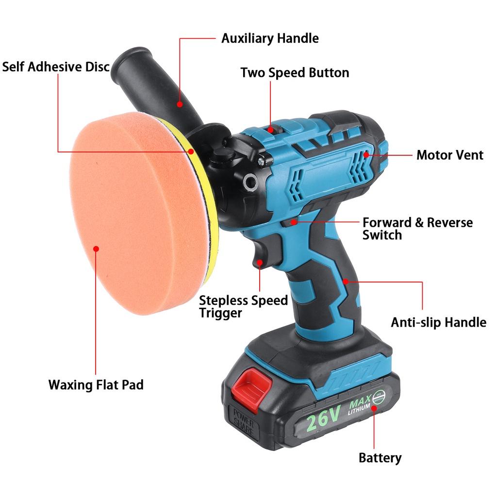 120W Electric Car Polisher Machine Auto Polishing Sander Buffing Sanding Waxing Tool Car Accessories Power Tool Blue