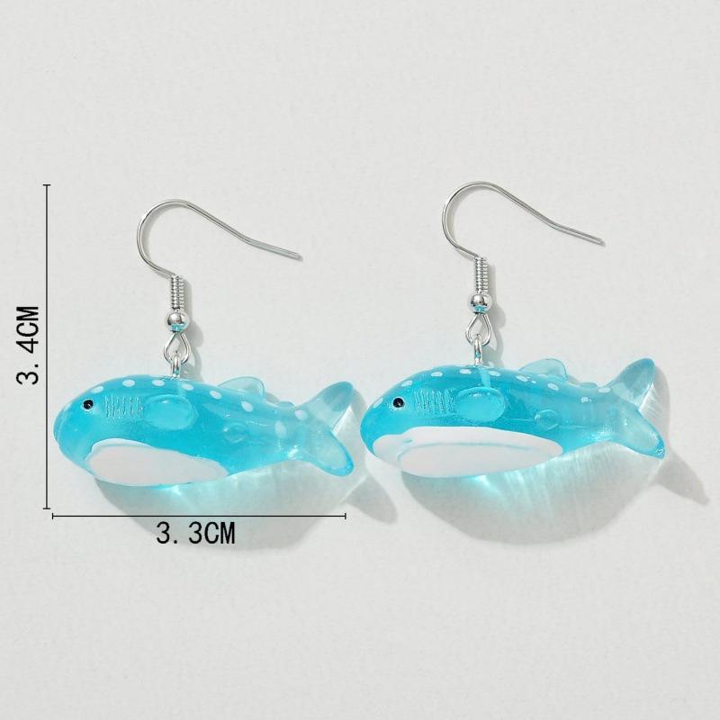 Summer Beach Blue Ocean Dolphin Earrings for Women