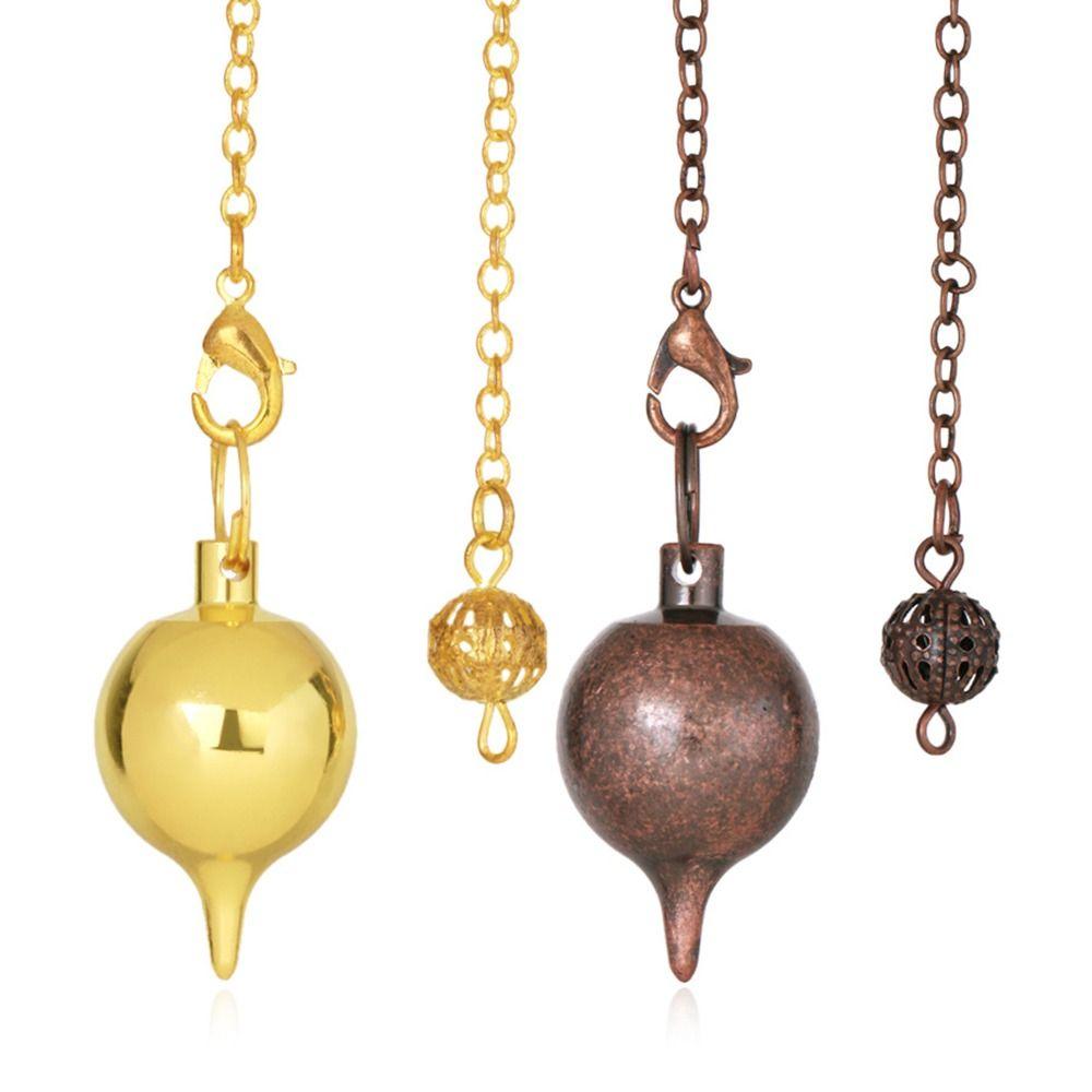Reiki Metal Pendulum for Dowsing Divination Pendulums Brass Copper Ball Cone Pointed Healing Spiritual Pendant Jewelry Tool 2026