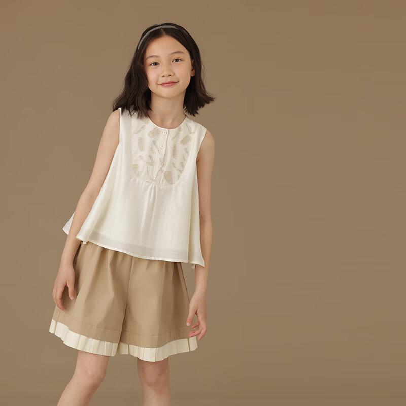 Hacikis Girls' Sweet Cloud Print Sleeveless Summer Top