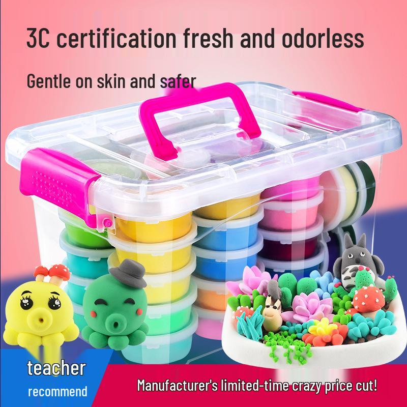 Super Light Non-Toxic Color Clay for Kids - DIY Space Clay Plasticine Set