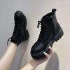 Fashion Popular Autumn New Korean Fashion Handsome Lace-up Motorcycle Boots Net Red Thick-soled Casual Round Toe Boots Womendd4