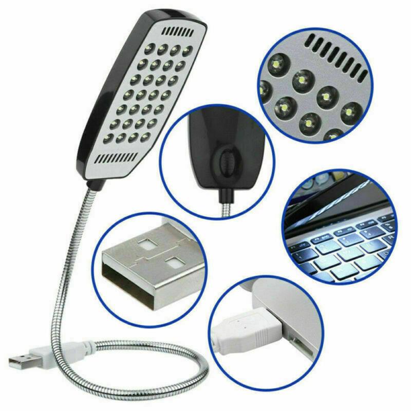 Metal Flexible Mini  Reading  Light Usb Charging 360 Degree Rotation High-brightness 28-led Heads