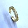 Rich Flower Gold Lace Hollow Open Ring Fashion French Trend Niche Plain Ring Light Luxury Style Versatile Ring