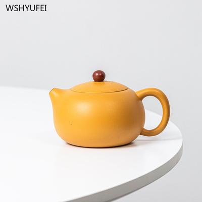 180ml Gelber Abschnitt Schlamm vom Originalerz, Xishi Kanne Handgefertigte Teekanne Lila Ton Teekanne Haushalt Kung Fu Tee 1 Stück
