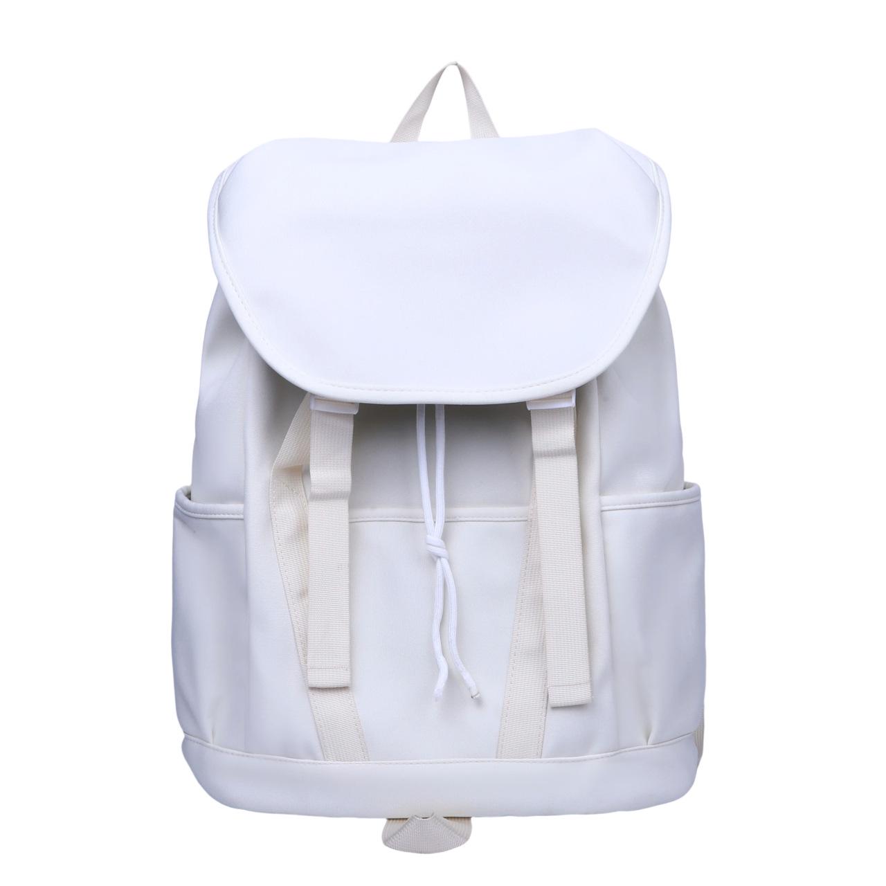 

2025 Autumn Korean Style Solid Color Backpack for Students and Office Workers - Trendy and Versatile. білий