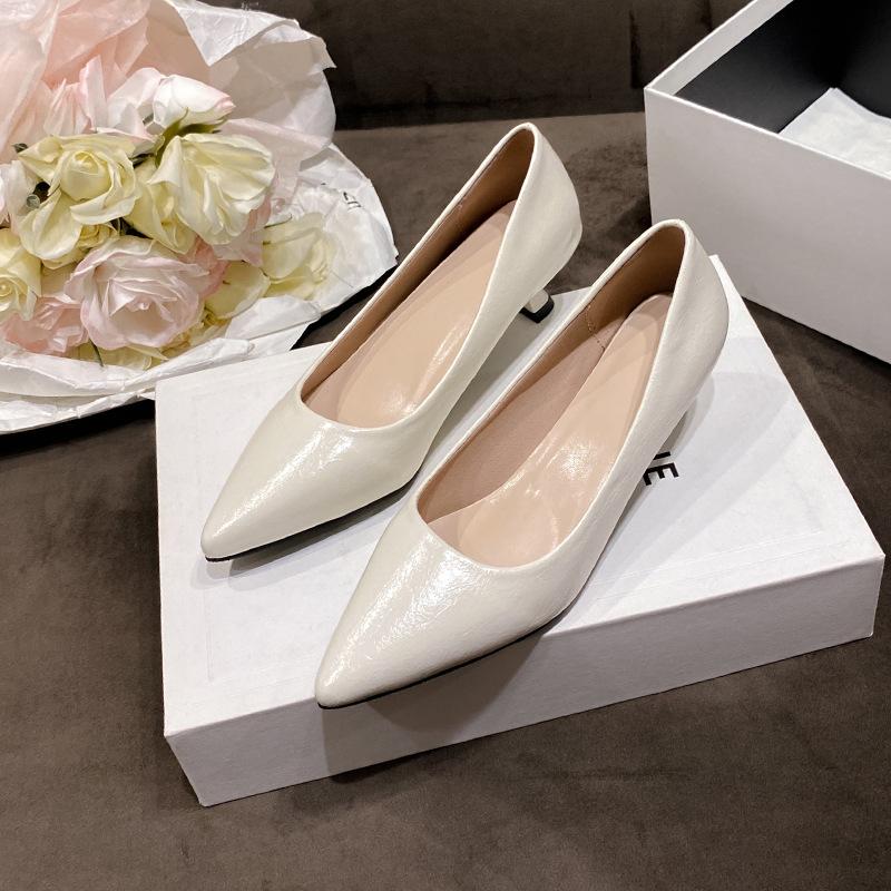 Design Sense Pointed Versatile Commuter Shoes One-pedal Single Shoes Spring and Summer 2025 Retro French High Heels