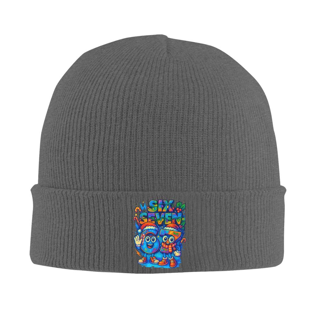 Meme 67 Six Seven 6 7 Italian Brainrot Christmas Beanie Hats Bonnet Hats Unisex Skullies Beanies Autumn Winter Warm Caps