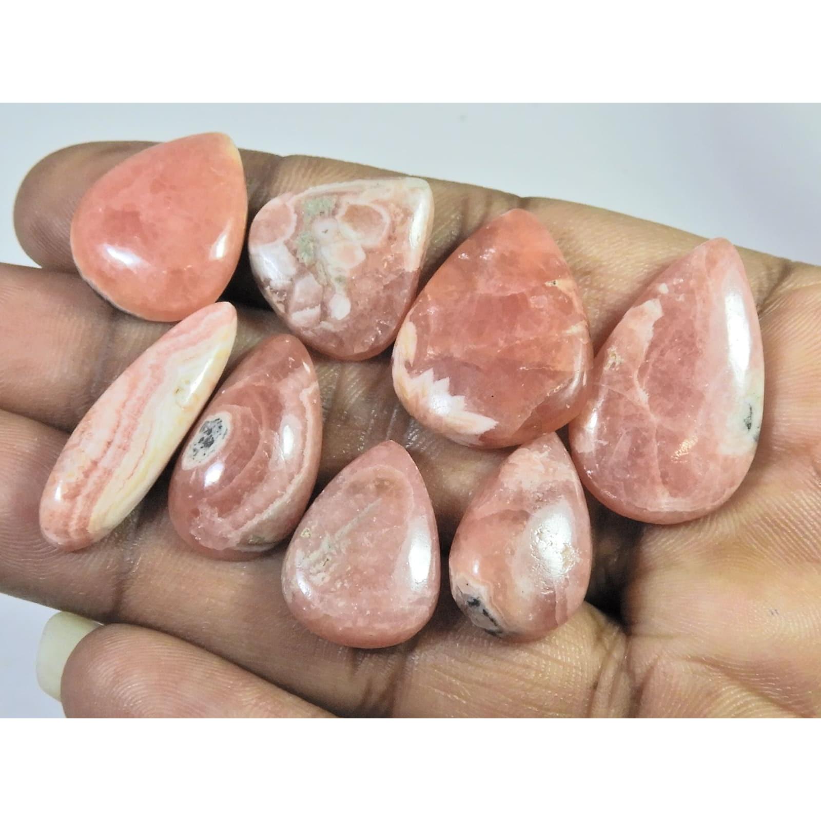 180Cts. Natural Pink Rhodochrosite Mix Cabochon Loose Gemstone 08Pcs Lot C-2319