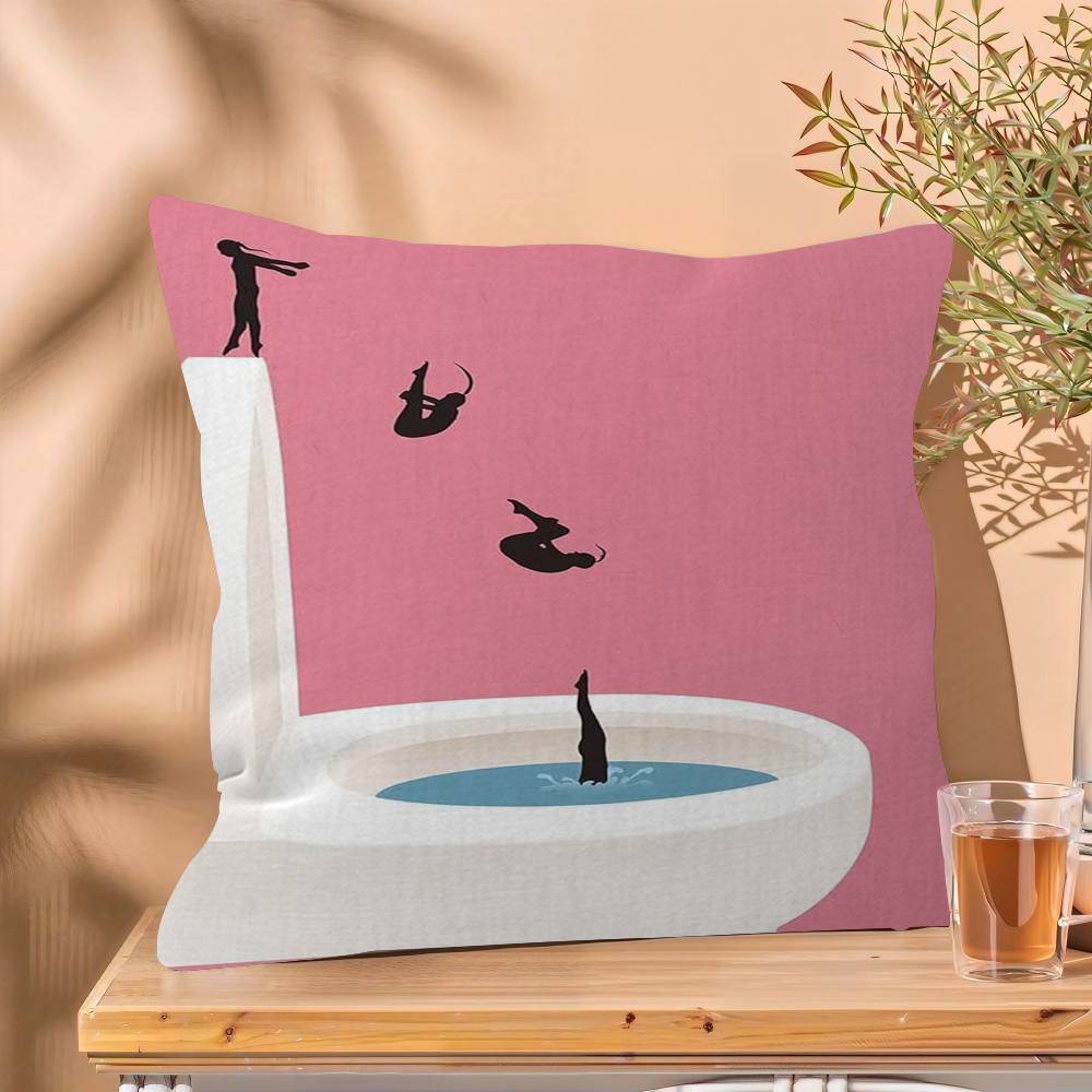 Humorous Slogan Nice Bum Cartoon Prints Pillow Cover Design Cushion Cover Decor Holiday Decorati