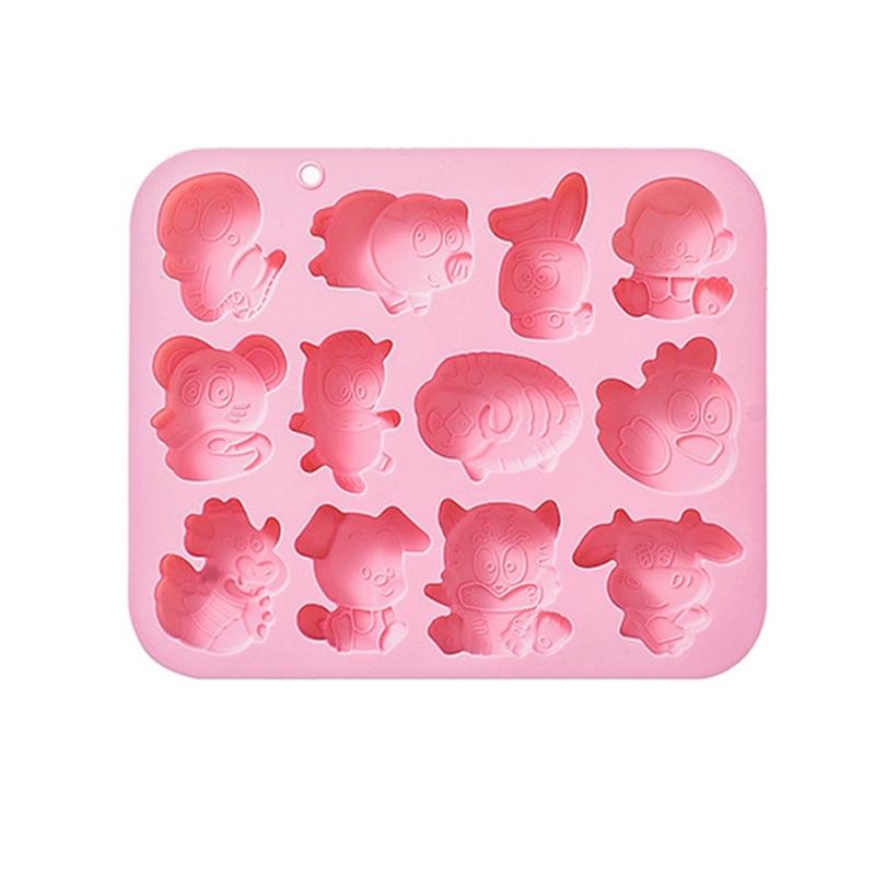 

Silicone Fondant Molds Chinese Zodiac Shape Chocolate Moulds Candy Molds Silicone Material for DIY Hand-Making Use