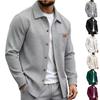 Cardigan Tricotat pentru Bărbați, Mânecă Lungă, Guler Rever, Culoare, Jachetă Casual cu Nasturi