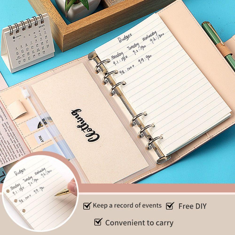 PU Leather A6 Budget Binders Set A6 Envelope Planner Envelope Challenge Notebook Event Notepad