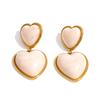 Yhpup 5 Color Acrylic Resin Heart Love Drop Sweet Earrings for Women Stainless Steel Charm Young  Exquisite Jewelry