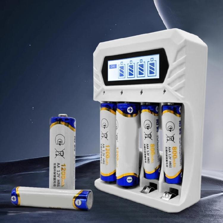 Type C 4 AA and 3A Rechargeable Batteries Charger DC12V 800mA High Capacity 1.2V NiMH with Low Selfs Discharge
