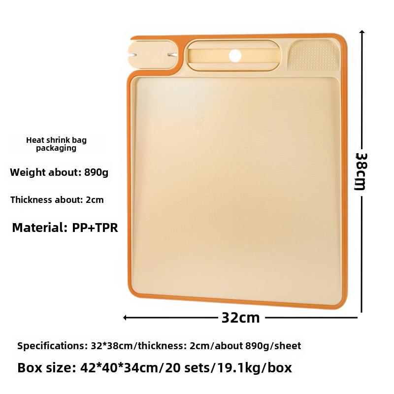 FDA-Approved Wheat Straw Plastic Double-Sided Cutting Board for Meat, Vegetables, and Fruits