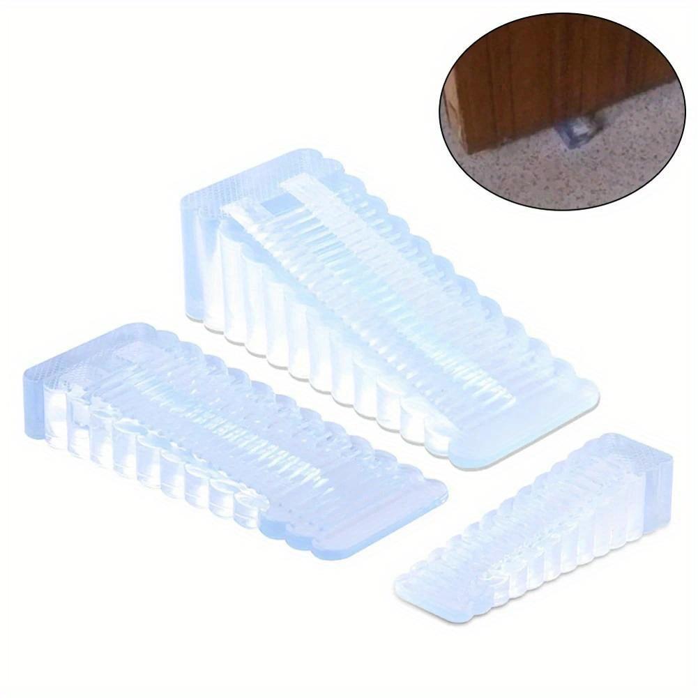 2Pcs Clear Silicone Door Stoppers, Non-Slip Wedges, Collision Prevention Stops Ideal for Living Rooms, Bedrooms, Hotels, Bathrooms