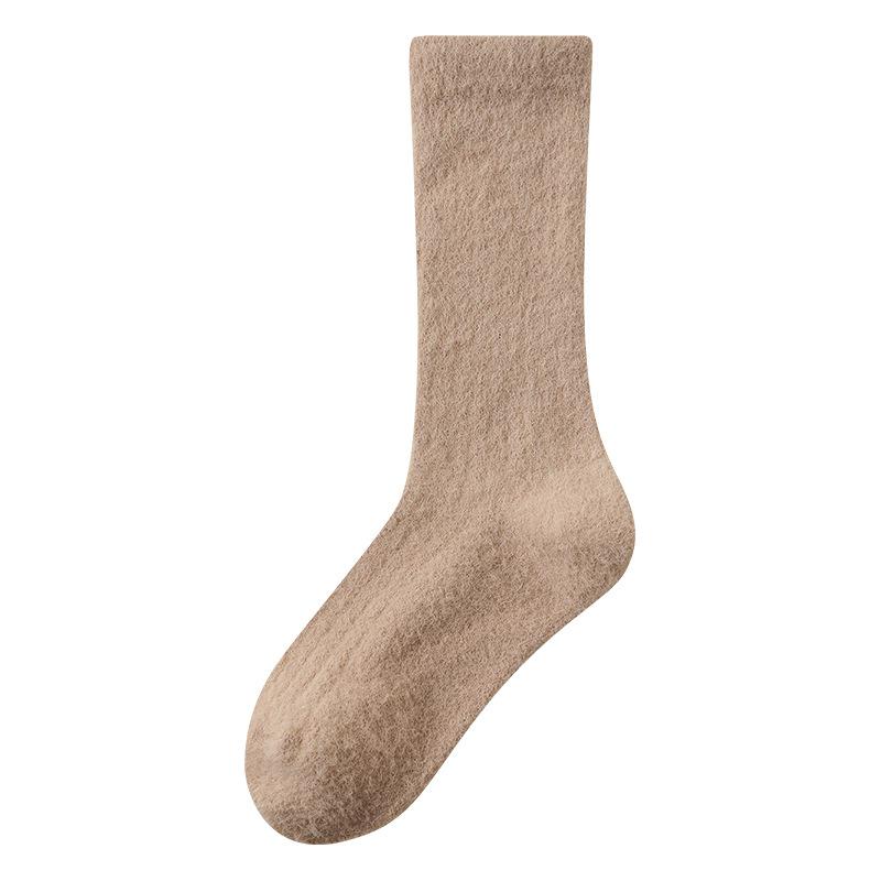 Women's Autumn and Winter Fleece and Thickened Warm Fleece Postpartum Socks, Simple and Versatile Sleep Socks, Pile Socks