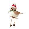Lifelike Bird Christmas Tree Ornament with Red Hat and Scarf - Cute Hanging Holiday Decoration