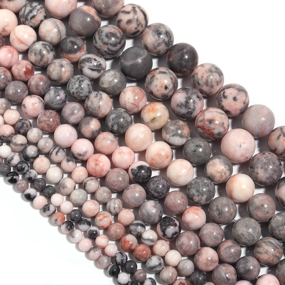 1 Strand Natural Pink Zebra Jasper Loose Beads Stone Beads For Jewelry Making Diy Bracelets Necklace 4/6/8/10/12mm