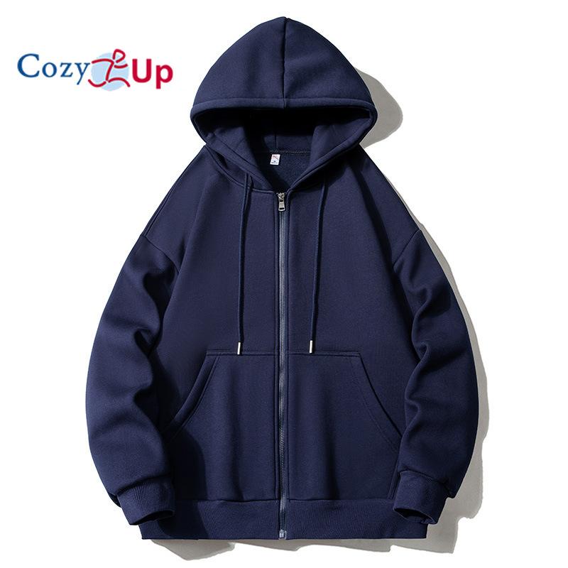 Cozy Up Men's Fleece Hoodie Full Zip Hoodies Jacket Warm Fuzzy Winter Coats with Hood Athletic Sweatshirt
