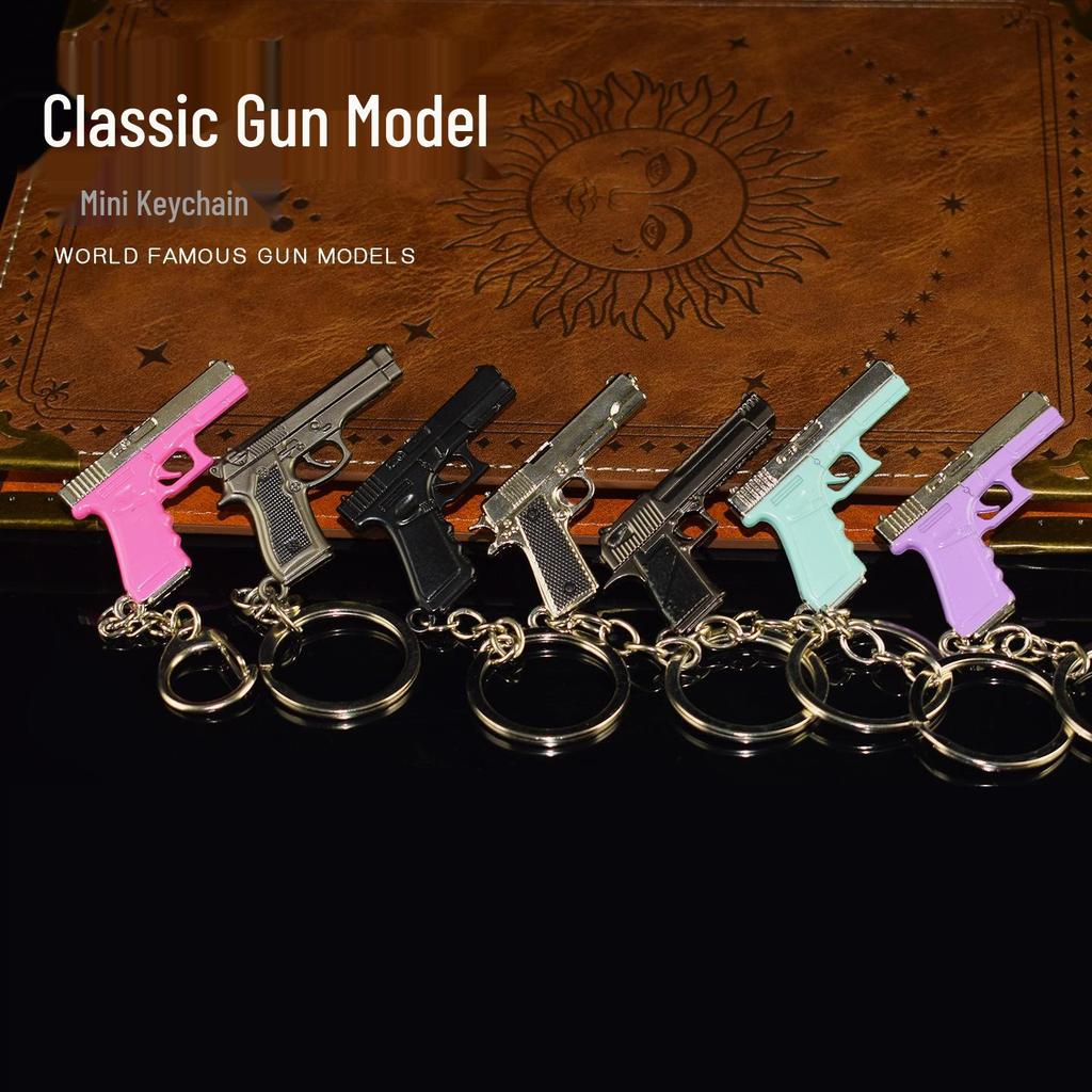 PUBG Mini P18C P92 Desert Eagle P1911 Modello Giocattolo in Metallo Lega Portachiavi Ornamento