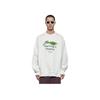 Li Ning Sports Fashion Series Comfortable Casual Letter Print Loose Round Neck Sweatshirt Unisex sweatshirt Off-White AWDUE93-2