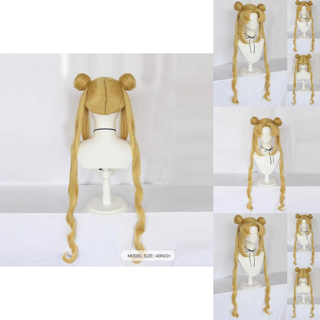 Sailor Moon Cosplay-Perücke aus Hochtemperaturseide für Rollenspiele und Kostümveranstaltungen