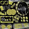 Anti-Slip Comfort Steering Wheel Cover No Inner Ring Elastic Band Diamond Rhinestone License Plate Frame Auto Interior Decoration Universal Black