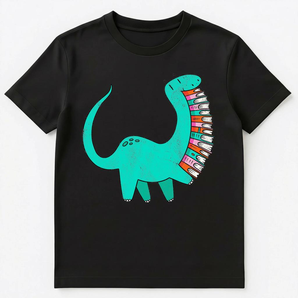 Cute Dinosaur Carrying A Tall Stack Of Books Unisex T-Shirt