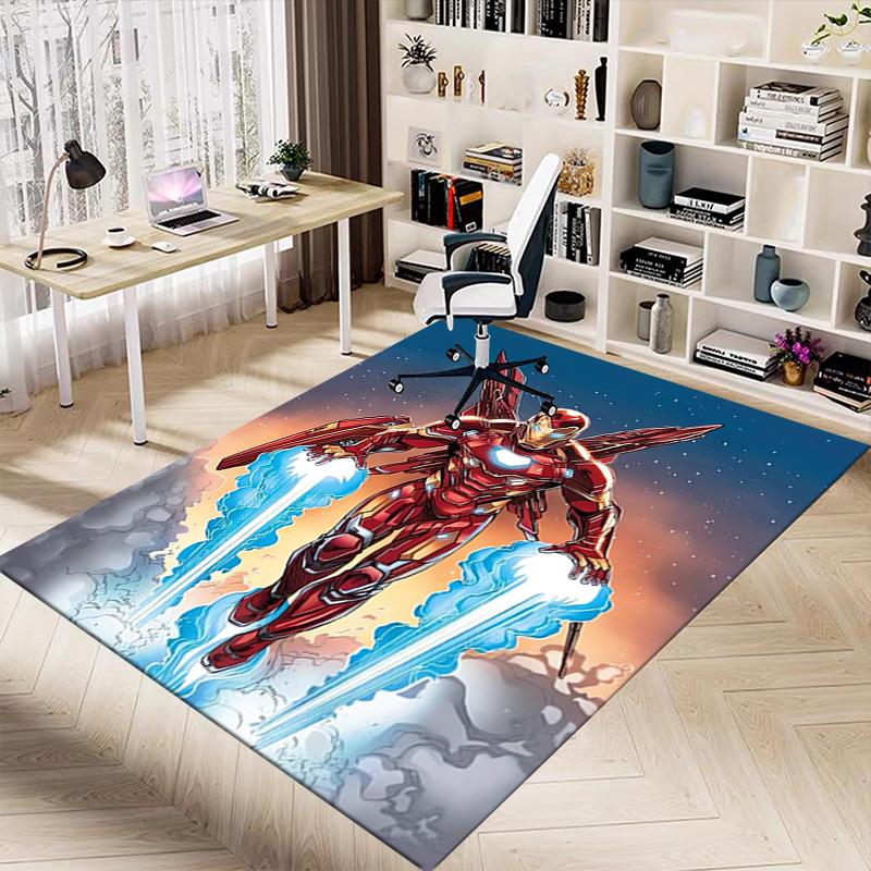 Iron Man Flight Carpet For Playroom Bedroom Living Room Sofa Home Decorkids Game Area Rug Nonslip Floor Mat