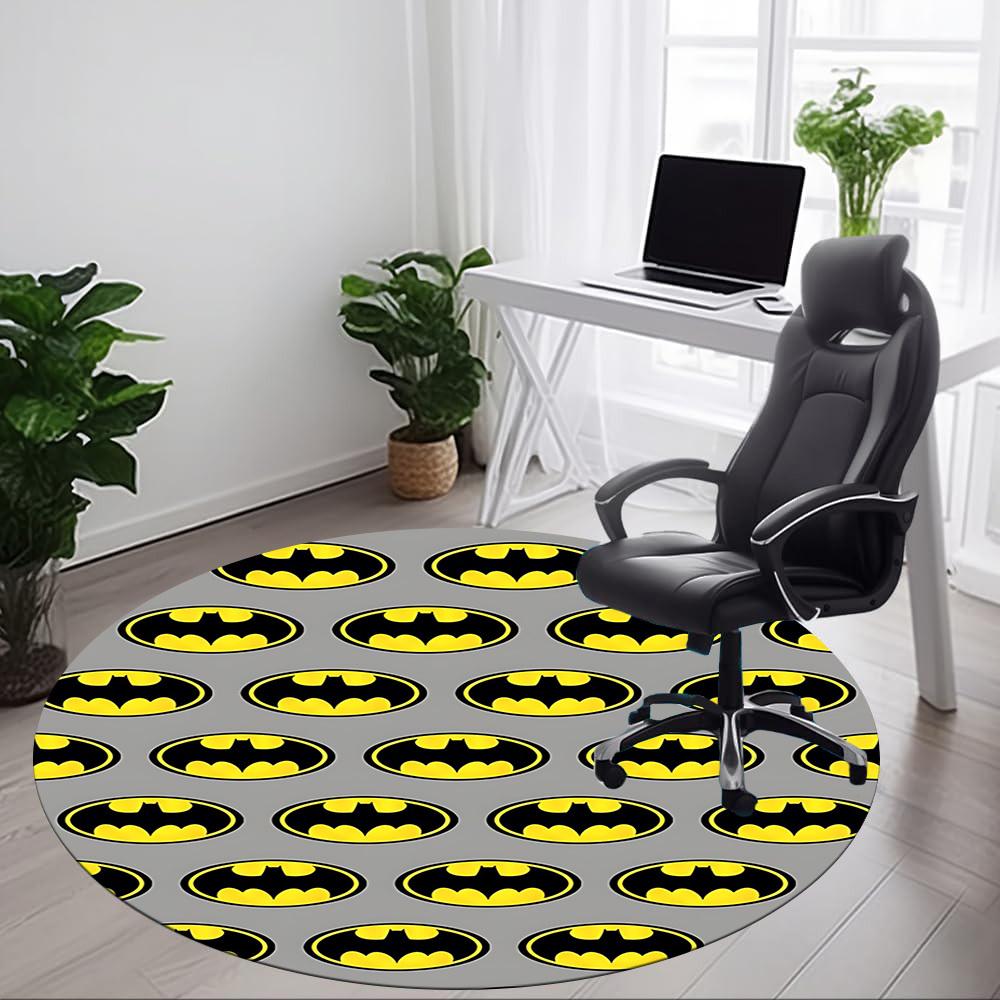 1pc Batman Symbols Office Round Area Rug, Under Office Chairs Bedroom Living Room Home Decor, Room Deco, Available in Various Sizes