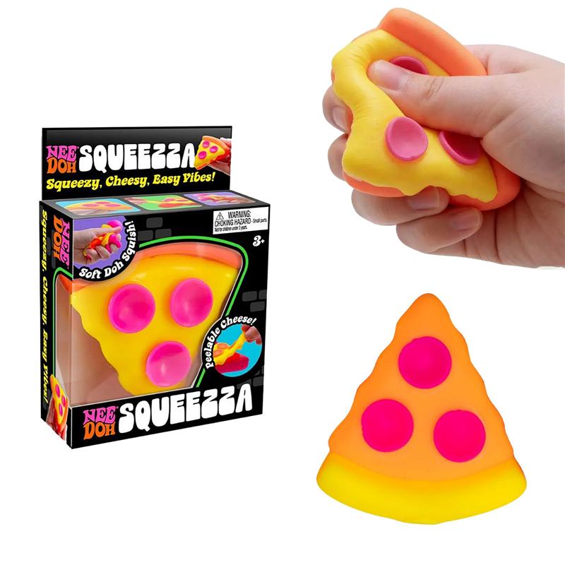 Needoh Squeeza Pizza Toy Vibrant Ultra Stretchy Non Toxic Slow Rising Soft Super Anxiety Reducing Party Favor Stress Relief Gift