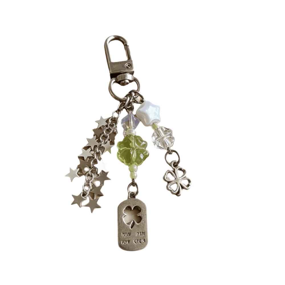 Star Phone Charm Pendant Lucky Leaves Hanging Pendant Boho Four-Leaf Clover Bag Charm  Phone Decor Rotating Buckle
