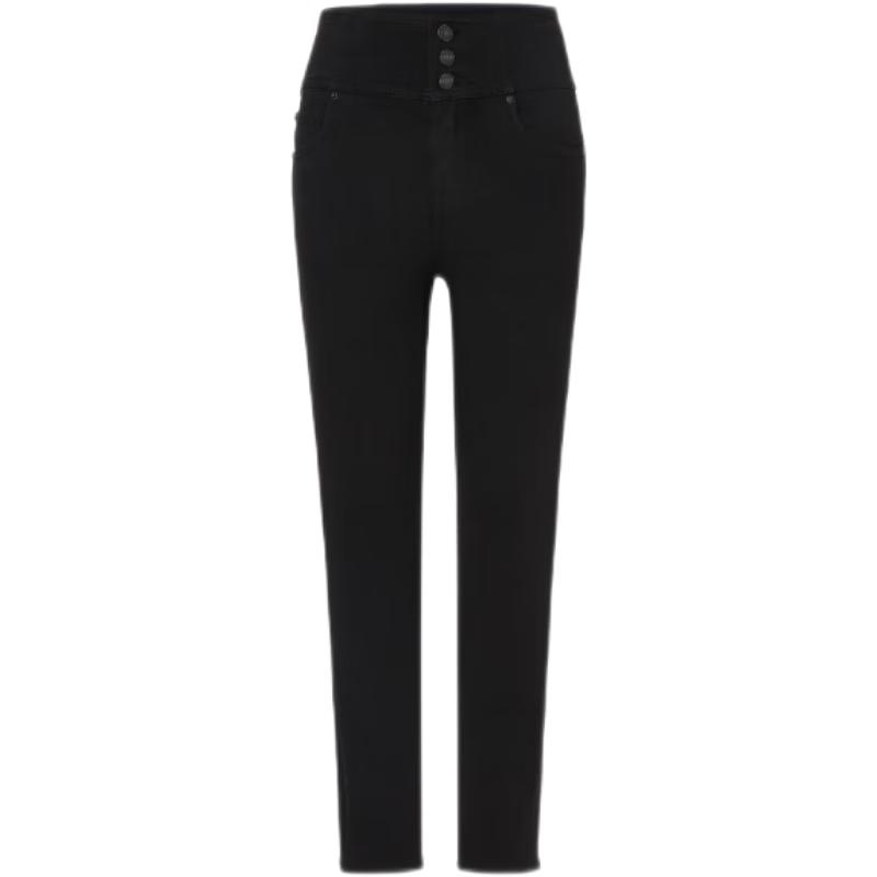 

MO&Co. Джинсы с высокой посадкой, облегающего кроя, черные XXS 24