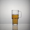 Shangqi 500ml Vertical Stripe Glass Straw Cup with Handle