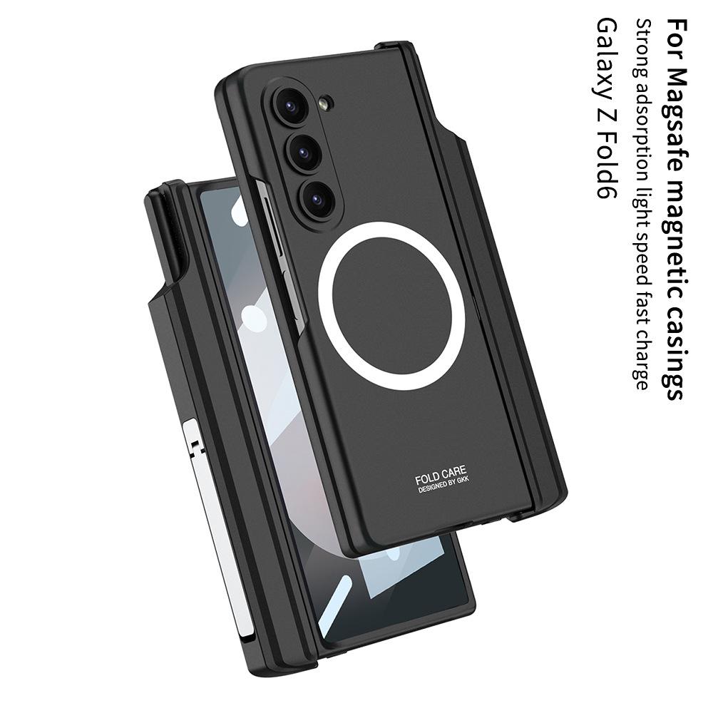 Samsung Z Fold6 Mobile Phone Case Magnetically Absorbed Wireless Charging Pen Case with Bracket Shell Film Integrated Hinge Full Enclosure