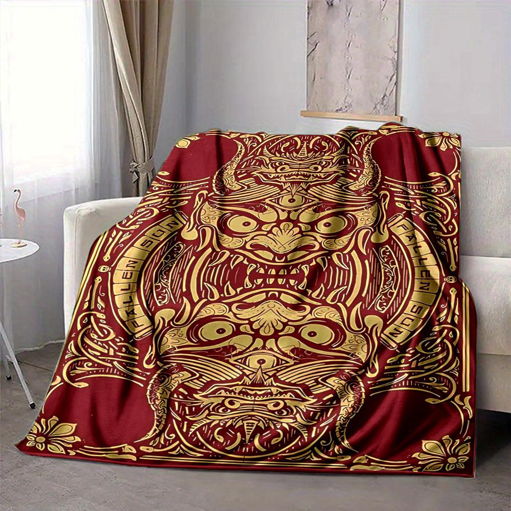 1 Stück Verzierte Maske Decke Leichte Decke Überwurfdecke für Sofa, Bett, Reisen, Camping, Wohnzimmer, Büro, Couch, Stuhl yy251010045