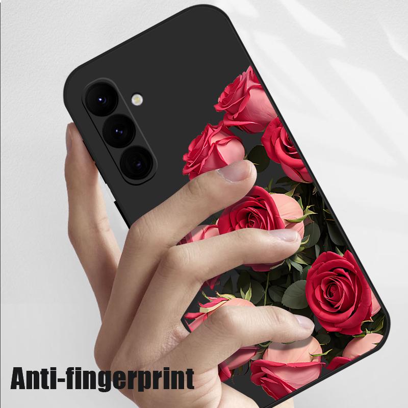 Lanyard Soft Case For Samsung Galaxy S24 S25 Ultra S23 S22 Ultra S21 S20 FE A14 A34 A15 A35 A52 A53 A54 A55 5G A16 A36 A56 Rose Flowers Case Cover